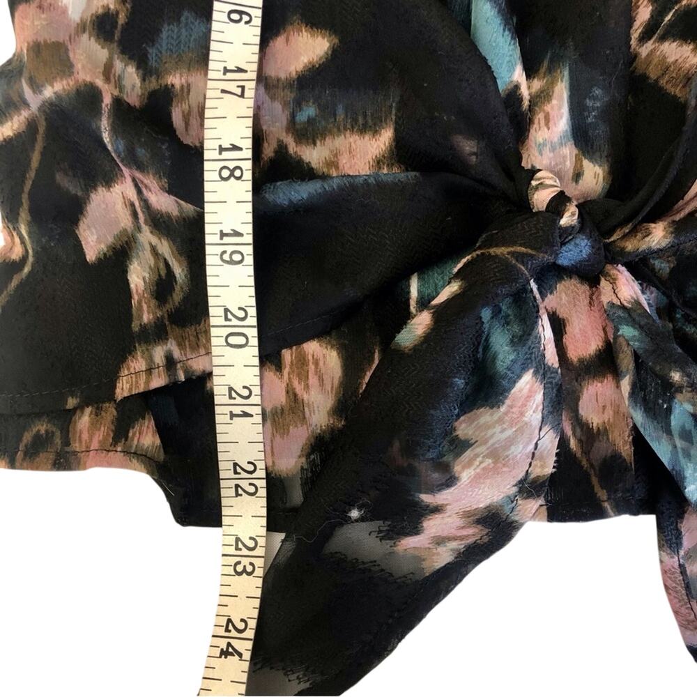 NWT Willow & Clay Black Floral Tank Top Front Tie Spaghetti Strap Lined - Picture 10 of 16